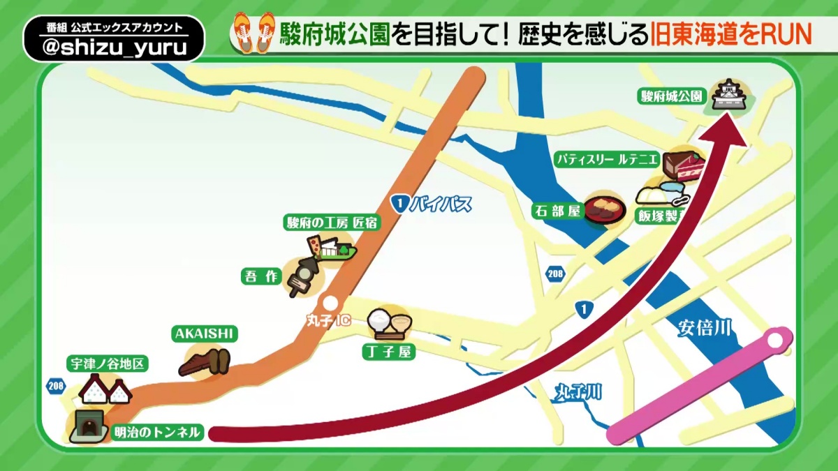 亮と優の静岡をゆる～く走りませんか？：2025年 静岡県 静岡市の旧東海道RUN！ ランニングコース