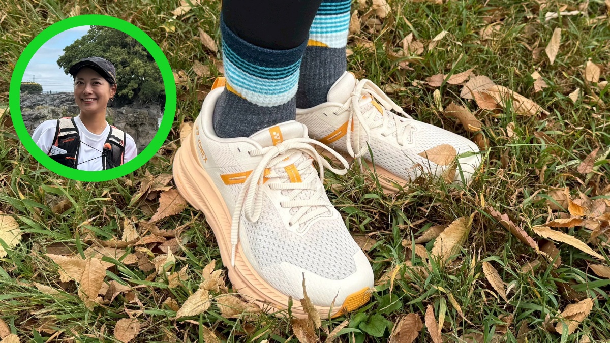 亮と優の静岡をゆる～く走りませんか？：2025年 富士山の絶景と海の幸に恵まれた沼津市RUN！ 中村優さんのランシュー 中村優さんのランシュー ヨネックス スニーカー ランニングシューズ カーボンクルーズグライダーウィメン SHRGL1L