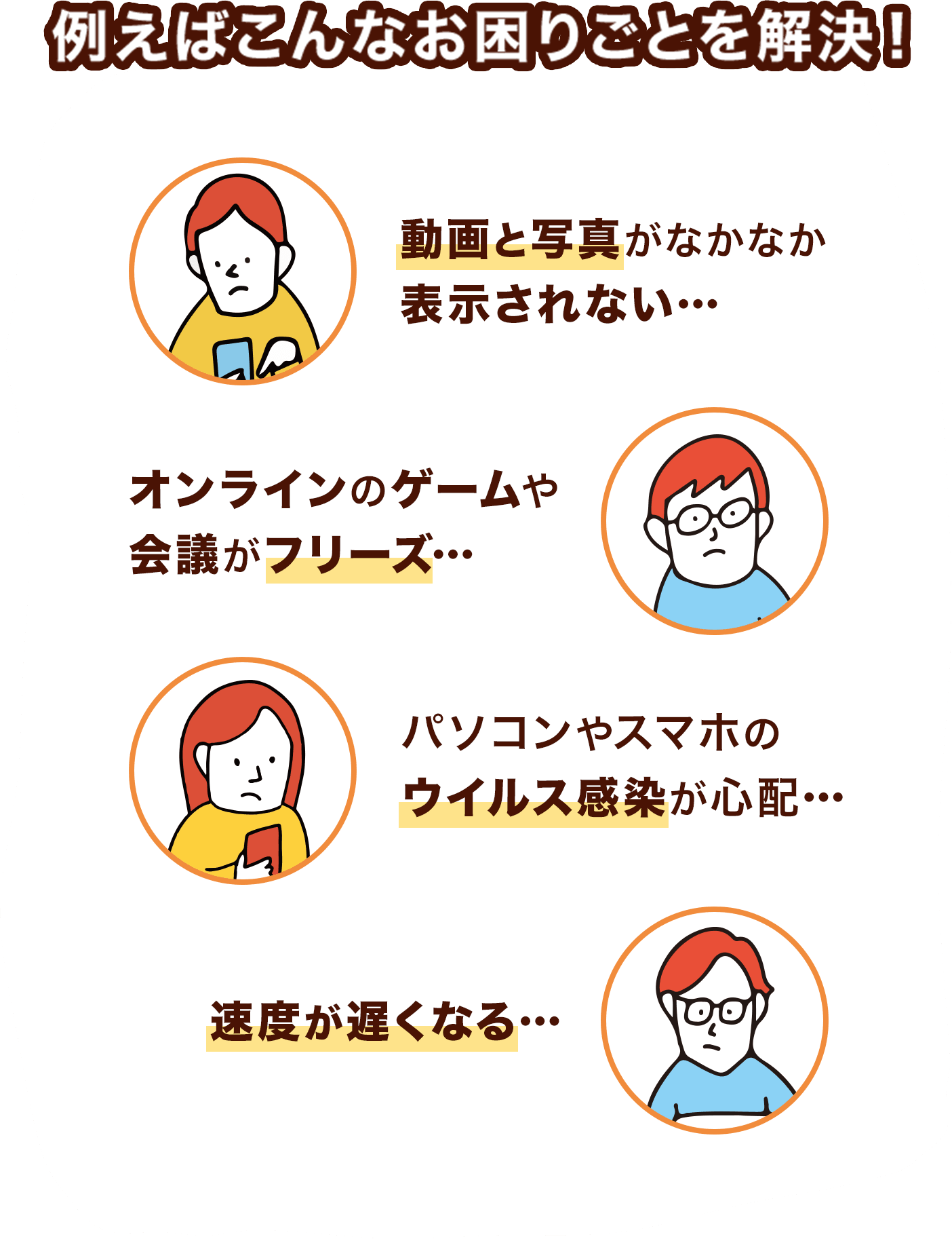 例えばこんなお困りごとを解決！